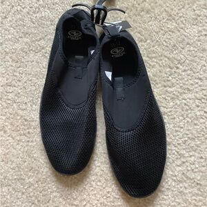 Athletic Works Black Slip-On Athletic Shoes